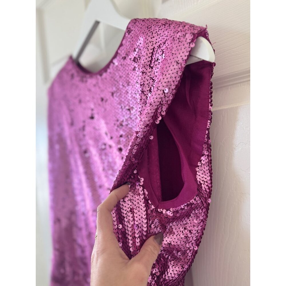 Hemline Hausen Pink Sequin Structured Shoulder Pa… - image 14